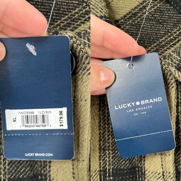 NWT Lucky Brand Oversized Flannel Shirt XL Green - Picture 9 of 12